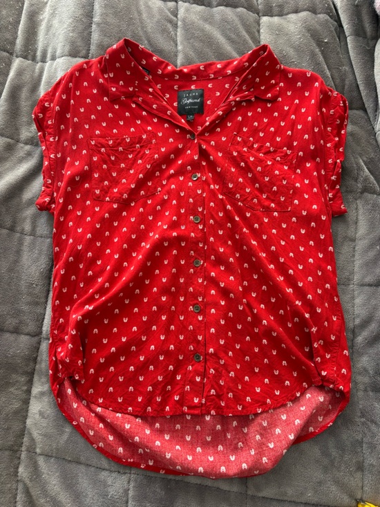 JACHS Girlfriend Tops - JACHS Girlfriend Short Sleeve Button-Up Shirt